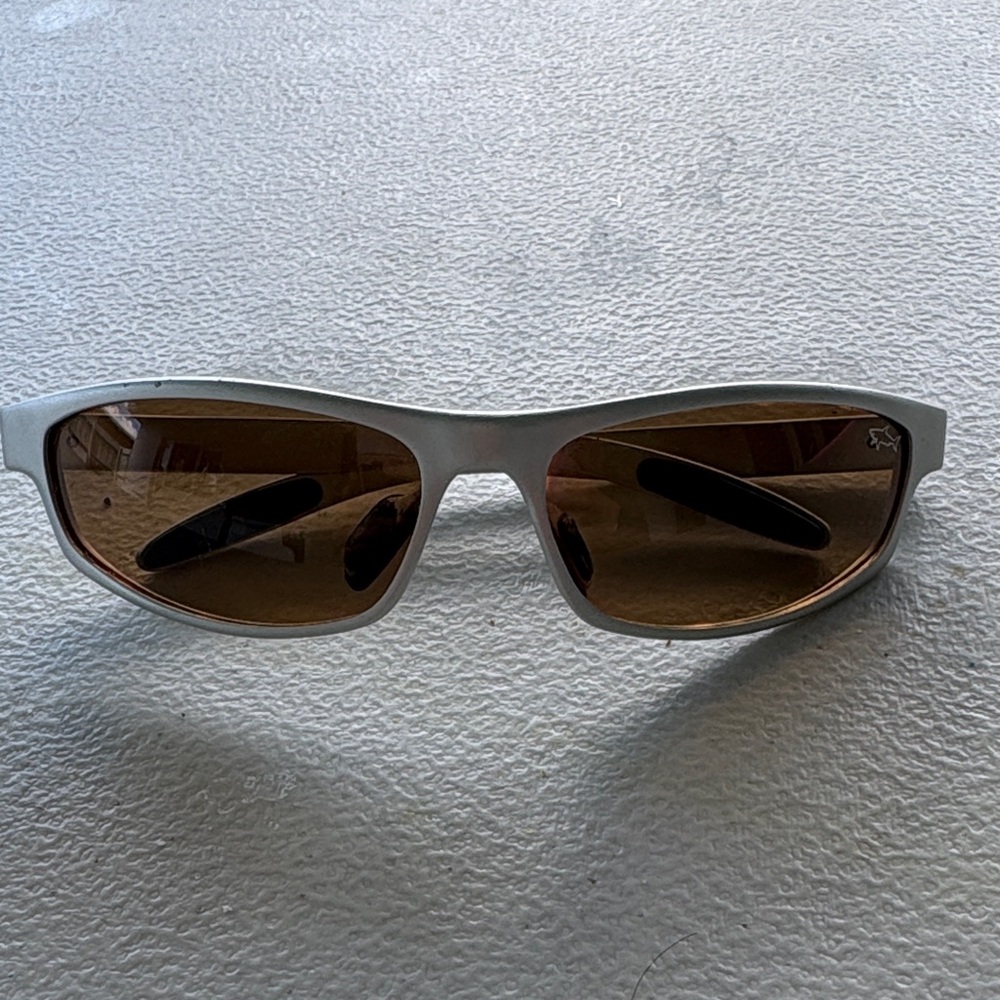 Paul & Shark Matte Silver Sunglasses with Brown Lenses